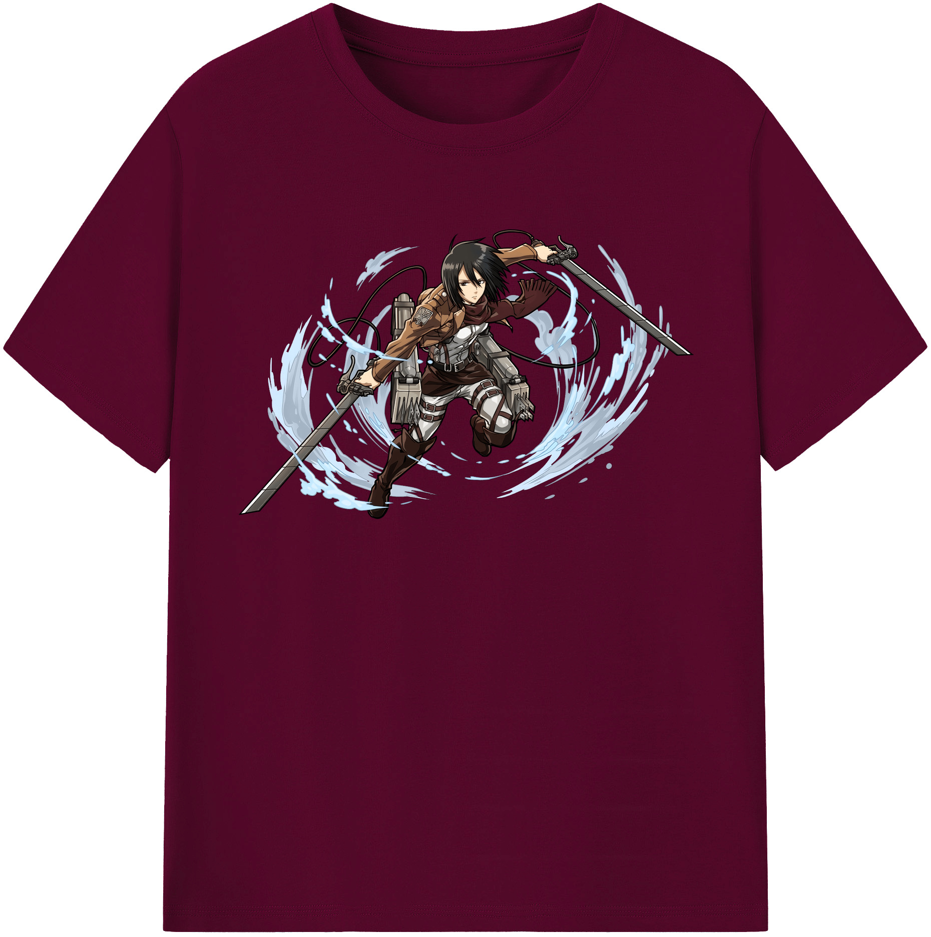 （画像用） 進撃の巨人 ミカサ·アッカーマン Attack on Titan Mikasa Ackerman レディースカジュアルプリントTシャツ（綿100％）